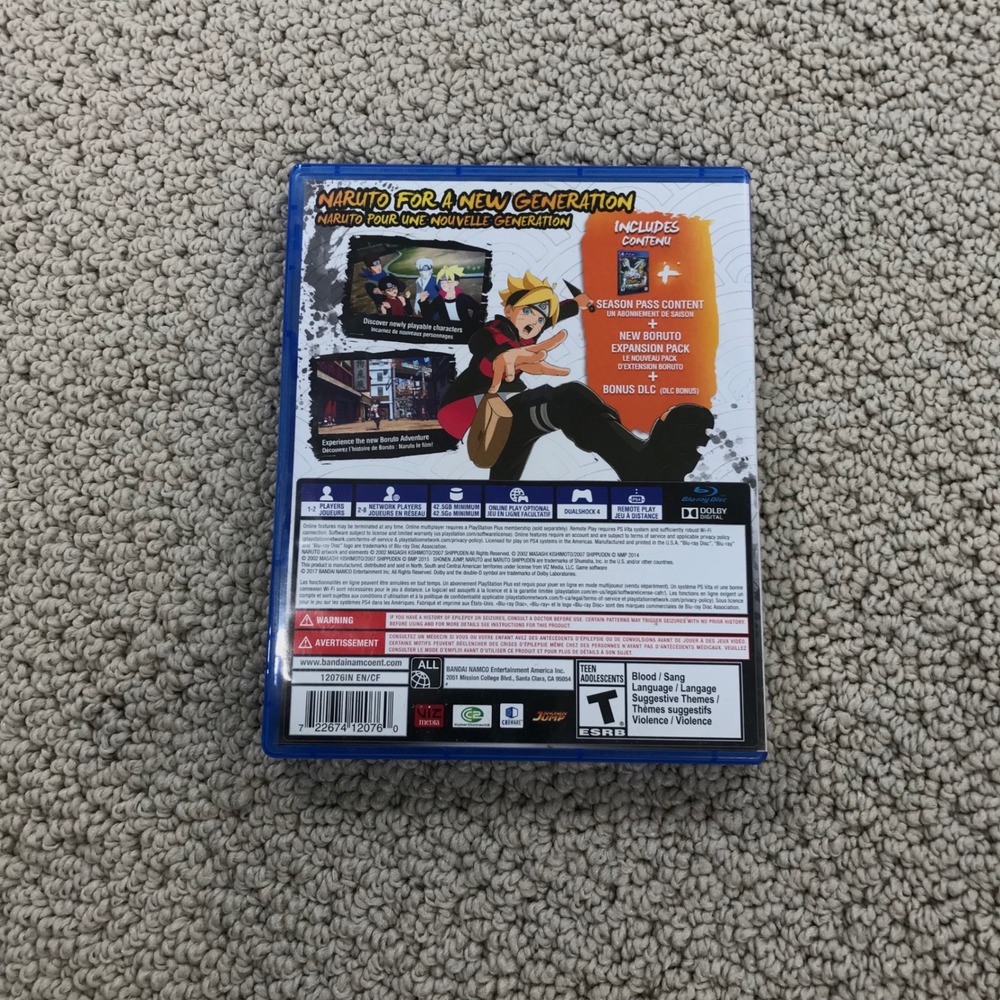 Naruto Shippuden Ultimate Ninja Storm 4 Road to Boruto Sony PS4 Game Disc Case - Picture 2 of 4